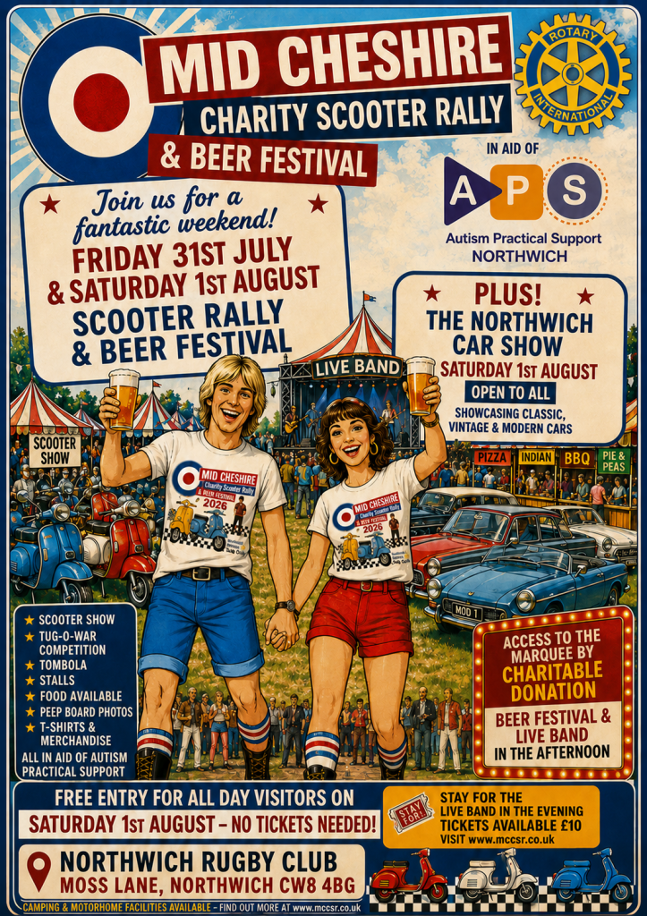 OurTown ad Scooter rally & Car show