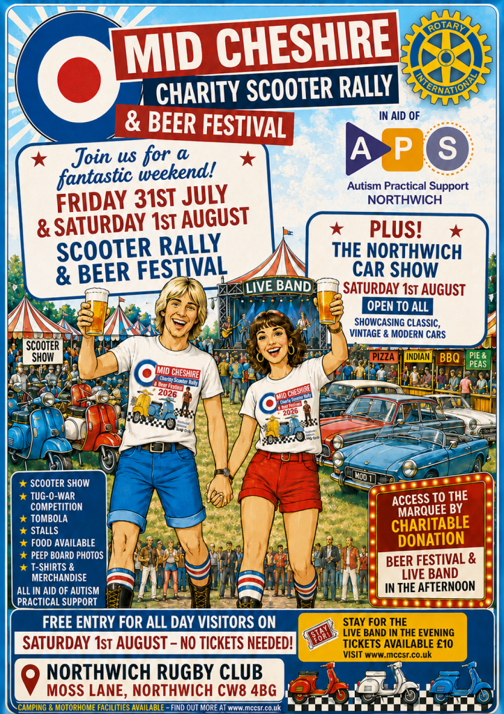 OurTown ad Scooter rally & Car show
